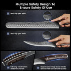 Brisket Slicing Knife Set, Carving and Boning Knife for Meat & Turkey Cutting, Japanese Style High Carbon Steel Kitchen Knives Set For Home & BBQ, Wood Ergonomic Full Tang Handle, Cooking Gift