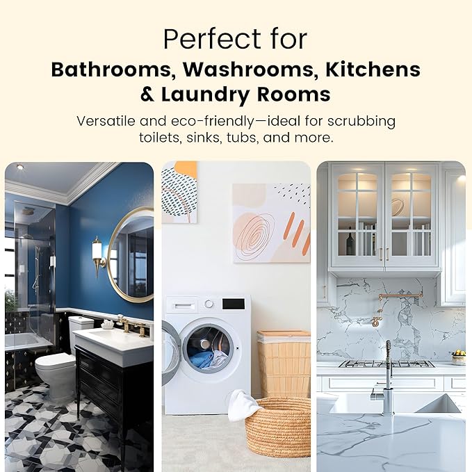 Toilet Bowl Cleaner Brush with Holder, 14 Inch Extra Long German Beechwood Handle, Strong Hemp Bristles, Ceramic Drip Tray, Biodegradable