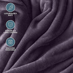 Bare Home Fleece Blanket - Full/Queen - Ultra-Soft Lightweight for Bed, Sofa, and Couch - Luxury Microplush - Cozy Warm Blanket (Full/Queen, Eggplant)