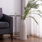 hjn Large White Vase for Flowers Ceramic Vase for Home Decor Tall Vases for Your Floor/Kitchen/Office/Living Room/Table- White Texture(Large)