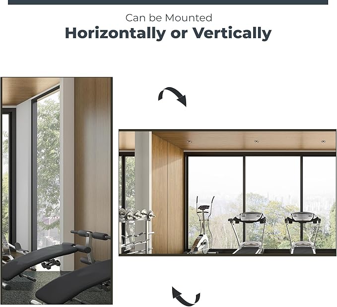Fab Glass and Mirror Glassless Shatterproof Floor Length Mirror for Home Gym and Dance Studio, Unbreakable and Easy to Install 32" X 48" Chrome