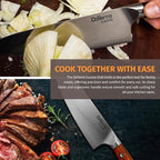 DaTerra Cucina - 8 Inch Chef Knife – German Steel Professional Kitchen Knife with Ergonomic Rosewood Handle, Sharp, Durable, Easy to Clean | Ideal for Chopping, Slicing & Dicing