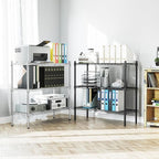 Auslar 3-Shelf Storage Wire Shelves Heavy Duty 3 Tiers Standing Shelving Units Adjustable Metal Organizer Wire Rack, Black