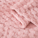 HOMRITAR Baby Blanket for Boy Girls 3D Jacquard Fluffy Toddler Blankets Soft Warm Cozy Flannel Fleece Warm Bed Blanket Nursery, Stroller Newborn Infant Bedding, 30 x 40 Inch (Light Pink)