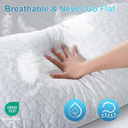 Shredded Memory Foam Pillows for Sleeping King Size Pillow, Cooling Gel Pillows for Hot Sleepers Cool Pillow for Side and Back Sleeper, Soft Yet Support Adjustable Bed Pillow, Gift for Women or Men