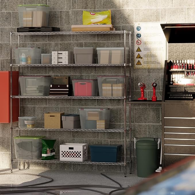 14" Deep x 72" Wide x 86" Height Wire Shelving Kit | 5-Tier | NSF Commercial Storage Rack Unit