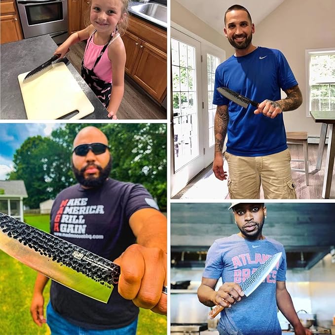 FINDKING Dynasty Series Japanese Chef Knife, Professional Kitchen Knife, 9Cr18MoV High Carbon Steel Blade, African Rosewood Octagonal Handle, Sharp, for Meat Cutting, 8 Inches