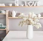 D'vine Dev 10 Inch White Elegant Oval Ceramic Vase for Flowers, Home Décor Vase with Design Box, VS-LD-B-4