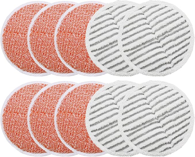 Replacement Pads for Bissell Spinwave Mop: 10 Pads for Bissell Spinwave,Spin Wave,Crosswave Expert/Pet/Cordless Hard Floor 2124 20393 2039a 20399 2039w 23159 23157 Spin Mop Cleaner Scrub Scrubber Pads