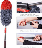 Soft Microfiber Car Duster Exterior Scratch Free Multipurpose Duster with Extendable Handle Duster for Car, Truck, SUV, RV and Motorcycle