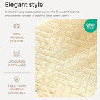 Threadmill Luxury Cotton Blankets for Twin Size Bed | All-Season 100% Cotton Twin Blanket for Bed | Criss Cross Jacquard Lightweight, Soft & Cozy Coverlet, 350GSM, 68 x 90 inches | Vanilla Cream