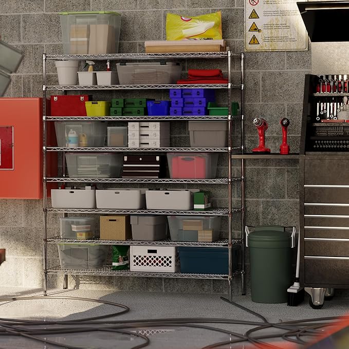 18" Deep x 60" Wide x 74" Height Wire Shelving Kit | 8-Tier | NSF Commercial Storage Rack Unit