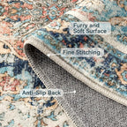 Topllen Runner Rug - 2'x6' Boho Washable Kitchen Rug, Non-Slip Soft Low Pile Rugs Indoor for Entrance Living Room Bedroom Bathroom,Vintage Throw Hallway Carpet Stain Resistance (Multi, 2x6ft)