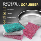 Dish Sponges for Kitchen (6 Pcs Pack) - Non Scratch Scrubbers for Cleaning Dishes - Reusable Dish Sponge Scrub Pads for Dishwashing & Washing - Household Scrubber Supplies & Tool for Pots, Pans, Sink