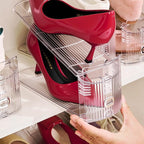 Adjustable Shoe Slots Organizer,8PACK Transparent Shoe Stackers Shoe Rack Holder Shoe Space Savers Double Layer Stack Shoe Racks for Closet Organization(Transparent)