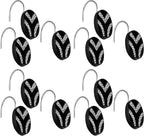 Zahari Home 13pc Sinatra Bathroom Shower Curtain Set Classic Shower Curtain & 12 Shower Curtain Hooks Luxury Fabric Shower Curtain Unique Design Bling Black Shower Curtain Set