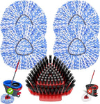 5 Pack Spin Mop Head Replacement for O Cedar RinseClean 2-Tank System,Include 4 Mop Replace Heads + 1 Upgrade Scrubber Brush, 100% Microfiber Mop Refills Deep Cleaning Machine Washable