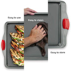 Boxiki Kitchen Non-Stick Baking & Cookie Sheet Pan Non-Toxic 11x14 Inch Rimmed Carbon Steel Baking Sheet. Dent, Warp and Rust Resistant. Heavy Gauge Steel Oven Baking Sheet. 1 Tray.