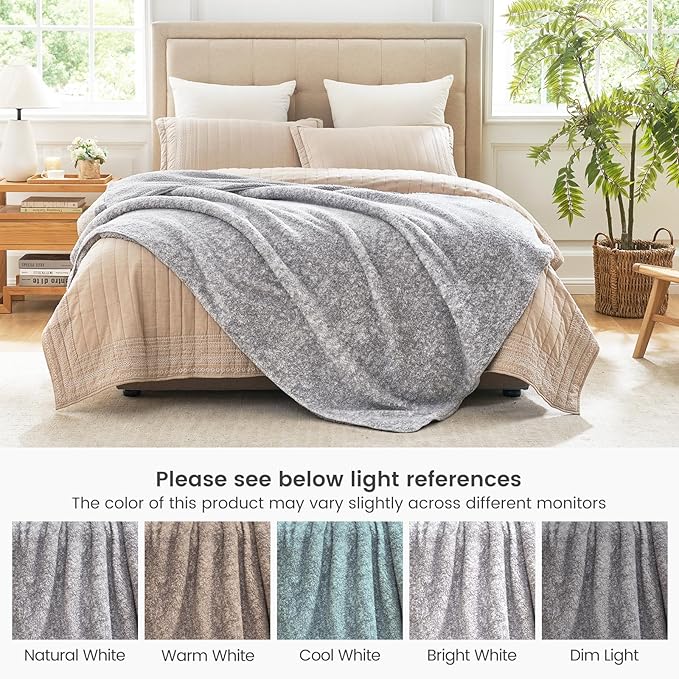 Cozy Bliss Luxury Sherpa Throw Blanket for Couch, Premium Reversible Plush Thick Throw, Warm Cozy Soft Blanket for Home and Gifts (Mottled Grey, 50" x 60")