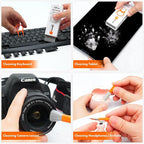 11-in-1 Keyboard Cleaning Kit, Laptop Cleaning Kit Keyboard Brush Cleaner Electronics Cleaner for Cell Phone/Earbuds/Camera Lens/Computer with Multifunctional Cleaning Tool (Orange)