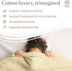 Threadmill Luxury Cotton Blankets for King Size Bed | All-Season Cozy 100% Cotton King Size Blanket | Aster Jacquard Soft & Lightweight Coverlet fits California King Size Bed, 104x92 | Vanilla Cream