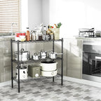 Auslar 3-Shelf Storage Wire Shelves Heavy Duty 3 Tiers Standing Shelving Units Adjustable Metal Organizer Wire Rack, Black