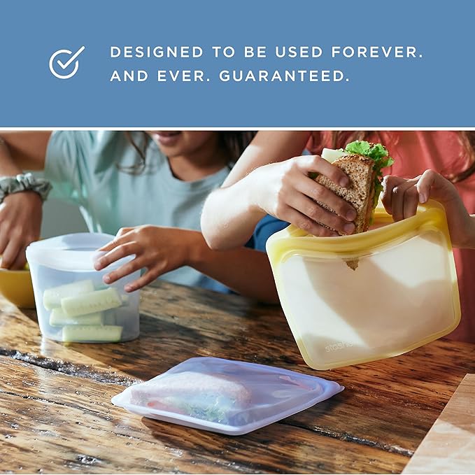 Stasher Premium Silicone Reusable Food Storage Bowl, Clear, Microwave, Sous Vide, Dishwasher, Oven and Freezer Safe, BPA Free, Leak-free, Eco-friendly, 8-Cup Bowl