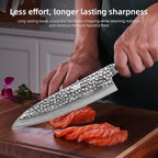 FINDKING 8 Inch Gyuto Chef Knife, Razor-Sharp Damascus Steel Edge Kitchen Knife, All-Purpose Japanese Cutting Companion, Professional-Grade Kitchen Essential (Raven Series)