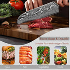 Wakoli NIT Santoku Knife – 7.1-Inch Professional Damascus Kitchen Knife | 67-Layer VG10 Core Steel Blade | Ergonomic G10 Handle | High-Performance Japanese-Style Chef’s Knife in Gift Box