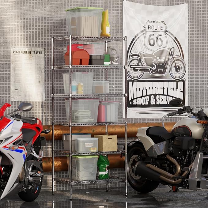 21" Deep x 30" Wide x 74" Height Wire Shelving Kit | 6-Tier | NSF Commercial Storage Rack Unit