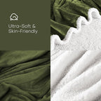Electric Heated Blanket Full Size 72"x84" - Microplush & Sherpa Fabric Dual-Sided, 6 Heat Settings & 1-10 Hours Auto Off , Cozy Warming Throw for Home, Office, or Bed, Machine Washable, Olive Green