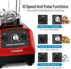 CRANDDI Professional Blender,1500 Watt Commercial Blenders for Kitchen with 70oz Capacity and Self-Cleaning, Classic Blenders for Shakes and Smoothies, Build-in Pulse, YL-010-R