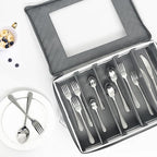 homyfort Flatware Storage Case Box, Silverware Organizer, Tableware Cutlery Utensil Storage Container with Cover/Lid and Adjustable Compartments for Flatware Organization (Grey)
