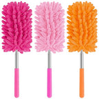 Mini Duster for Cleaning, 360° Bendable Hand Dusters with Extension Pole, Washable Small Duster for Car Interior, Office, Furniture
