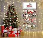 Christmas Card Holder Display Wall Hanging Collage Picture Frames Interchangeable Holiday Decor Clips Photo Holders Merry Christmas Sign Wooden Photo Holder for Gift Card Holder Xmas Party Decor