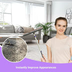 Room Groom PET Carpet Rake and Groomer with Telescoping 54 Inch Adjustable Handle, Rugs, and Artificial Turf, Purple Grip, Black/Purple