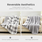 Cozy Bliss Luxury Sherpa Throw Blanket for Couch, Premium Reversible Buffalo Plaid Thick Throw, Warm Cozy Soft Blanket for Home and Gifts (Grey, 50" x 60")