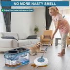 Mops and Buckets for Floor Cleaning, 360 Spin Mop and Bucket with Separates Dirty and Clean Water,4-Chamber Mop Bucket with Wringer Set for Home with 10 Replacement Mop Heads,4X Wheel