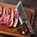 TOMBRO Meat Cleaver - 6.7" Heavy Duty Butcher Knife, High Carbon Steel Chef Knife,Full Tang Bone Chopper Meat Knife with Sheath for Outdoor Camping, BBQ, Kitchen