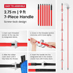 Tyroler Professional Window Squeegee for Home, 12"-110" Long Squeegee for Window Cleaning, 2-in-1 Window Cleaning Squeegee Kit, Indoor & Outdoor Window Cleaner Tool for High Windows & Glass (12"-110")