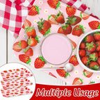 3Pcs Strawberry Serving Trays Red Pink Berry Flower Platter Cute Fruit Serving Dishes for Birthday Baby Shower Party Sharing Snacks Fruit Dessert Candy