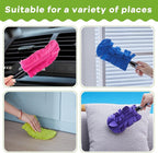 Zubebe 15 Pcs Duster Refill Reusable Fleece Duster Refills Feather Flat Dusters Multi Surface Washable Cleaning Pads Tools for Home, Blinds, Car, Pet, Furniture, Fans (Dark Color)