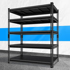 Adjustable Garage Storage Shelves, 48''W Garage Shelving Heavy Duty Loads 2500LBS, Metal Industrial Utility Shelf for Warehouse, Kitchen, Laundry Room,48" W x 18" D x 78" H,Black