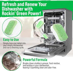 Rockin' Green Deep Cleaning and Deodorizing Tablets for Dishwashers, Washing Machines, and Garbage Disposals, Removes Odor and Residue (Dishwasher Cleaning Tablets, 8 Pack)