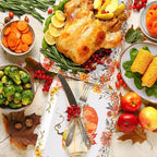 3Pcs Fall Serving Trays Reusable Watercolor Pumpkin Flower Platter Vintage Autumn Serving Dishes for Thanksgiving Sharing Snacks Fruit Dessert Candy