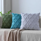 Set of 2 Soft Moroccan Throw Pillow Covers 16x16 Inch Plush Boho Decorative Pillow Cover Accent Cushion Case for Couch Sofa Bed, Teal