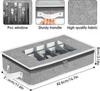 homyfort Flatware Storage Case Box, Silverware Organizer, Tableware Cutlery Utensil Storage Container with Cover/Lid and Adjustable Compartments for Flatware Organization (Grey)