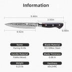 FINDKING Paring Knife 5 Inch, Damascus Small Kitchen Utility Knife for Fruit, Prep & Travel Use (Raven Series)