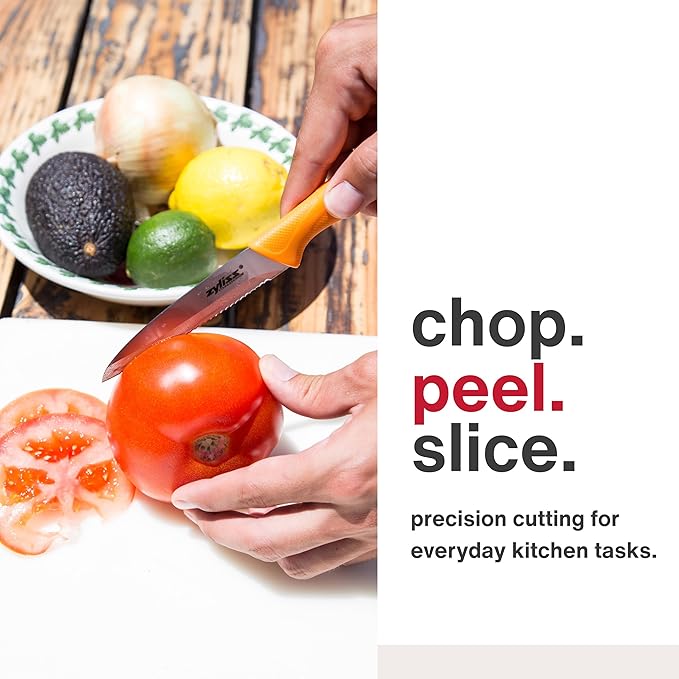 Zyliss Utility Kitchen Knives with Sheath Covers - Dishwasher Safe - Stainless Steel Kitchen Knives Perfect for Cutting Meat, Vegetables & Fruit - 3 Piece Paring Set