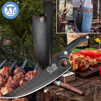 XYJ Authentic Since 1986, FULL TANG 10 Inch Boning Knife With Sheath, Stainless Steel Deboning Meat Cleaver for Meat Cutting, Vegetable Kitchen Knife for Outdoor Camping